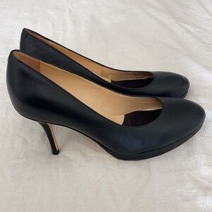 UKIES black pump paris leather kitten heel